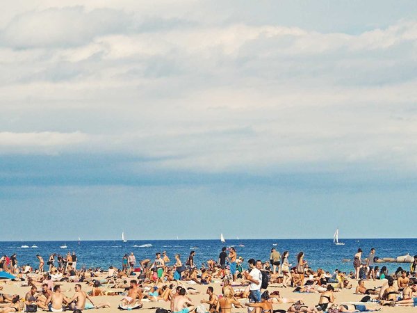 Crowded beaches are examples of over-tourism