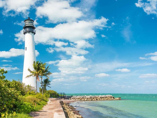 Famous lighthouse at Key Biscayne, Miami