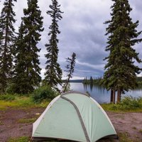 Tent in mountains