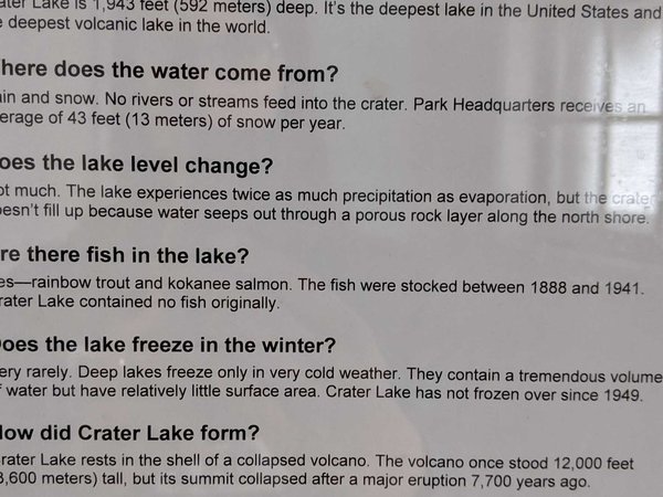 Fun Facts and FAQ about Crater Lake