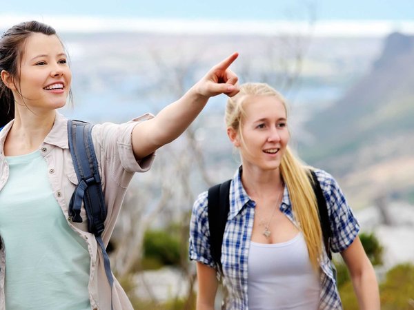 Two women on a hike