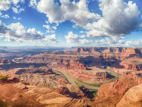Hiker in Dead Horse Point State Park, Utah, USA