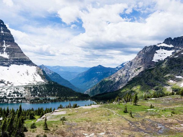 Bearhat mountain and Hidden Lake in Glacier National Park, USA