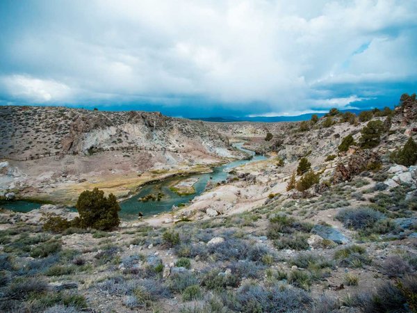Hot Creek Geological Area near Mammoth Lakes California, in the