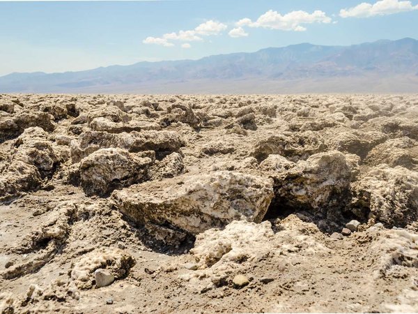 The empty salt pan of Devil's Golf Course in Death Valley, California