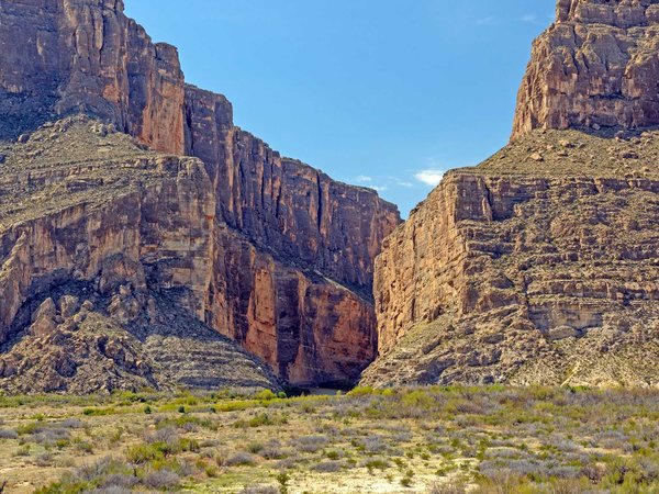 Narrow Canyon in a Desert Escarpment