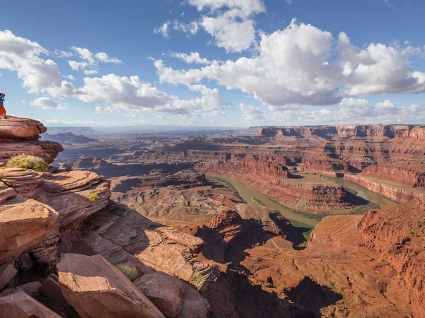 Hiker at Dead Horse Point State Park, Utah, USA