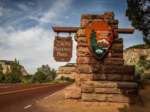 Zion National Park Entrance Sign