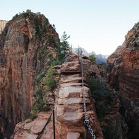 Angels landing hiking trail in Zion National Park, Utah, USA