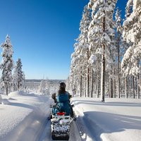 Traveling Lapland with snowmobile