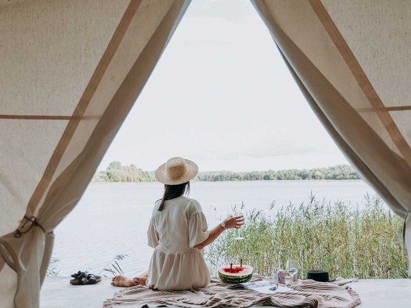 Woman enjoys some serenity on a solo getaway