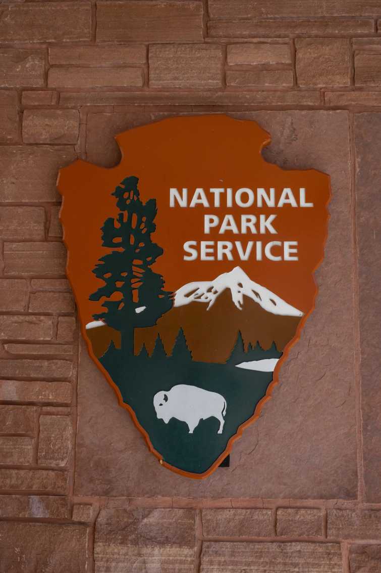 National Park Sign On Wall At Arches
