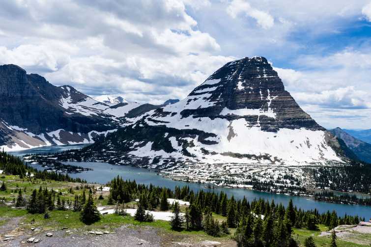 Bearhat mountain and Hidden Lake in Glacier National Park, USA