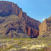 Narrow Canyon in a Desert Escarpment