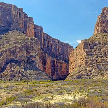 Narrow Canyon in a Desert Escarpment